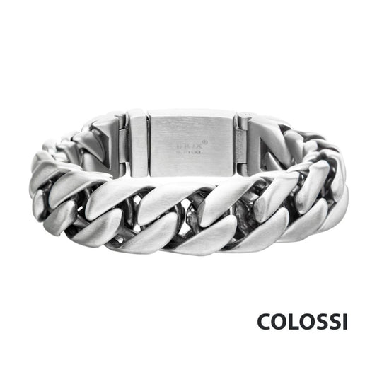 Double Layer Matte Curb Link Chain Bracelet 8.5"