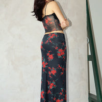 Rose Mesh Lace Trim Cami Top