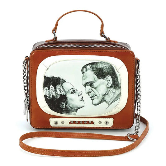 Glow In The Dark Frankenstein And Bride Tv Set Bag