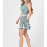 Tie Smocked Waist Printed Shorts