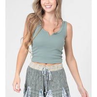 Tie Smocked Waist Printed Shorts