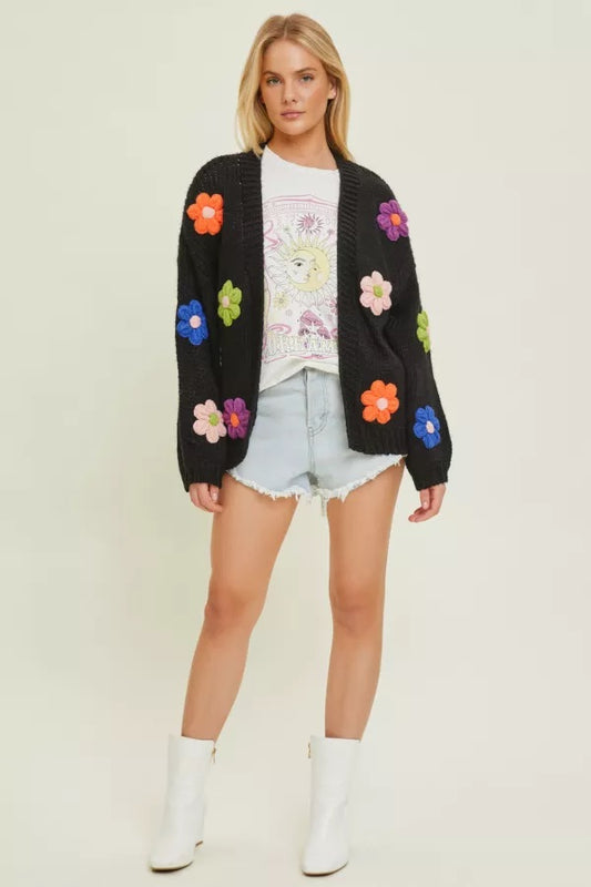 3D Open Face Cardigan Top