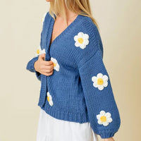 Knit Cardigan W Bubble Sleeve