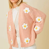 Knit Cardigan W Bubble Sleeve