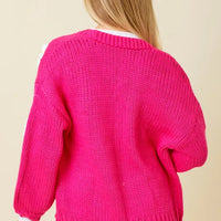 Knit Cardigan W Bubble Sleeve