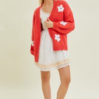 Knit Cardigan With Bubble Sleeve