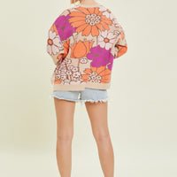 Floral Pattern Knit Sweater