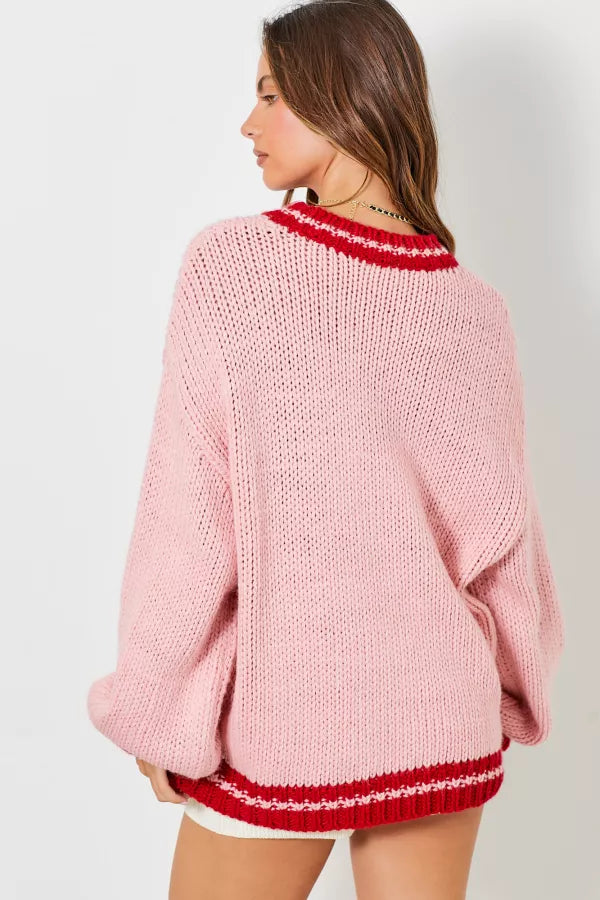 Cherry Ribbon Knit Sweater