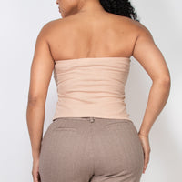 Mesh Dot Foil Ruched Hem Top