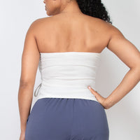 Mesh Dot Foil Ruched Hem Top