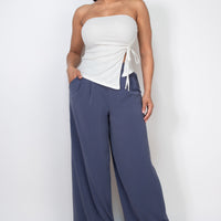 Mesh Dot Foil Ruched Hem Top