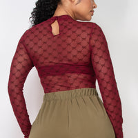 Flocked Mesh Bodysuit Knit