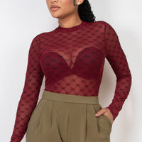 Flocked Mesh Bodysuit Knit