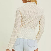 Textured Flower Woven Top
