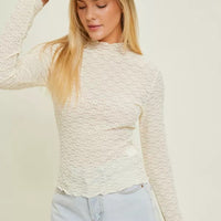 Textured Flower Woven Top