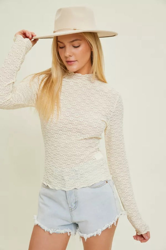 Textured Flower Woven Top