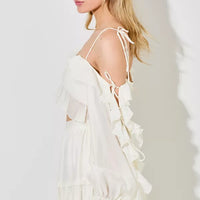 Ivory Ruffle Off The Shoulder Top