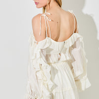 Ivory Ruffle Off The Shoulder Top