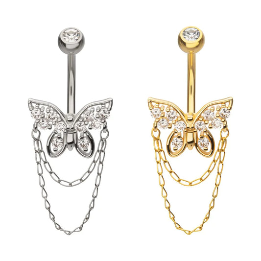Butterfly Double Chain Dangle Navel