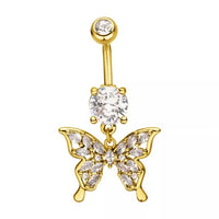 Butterfly Multi Marquise Gems Dangle Navel