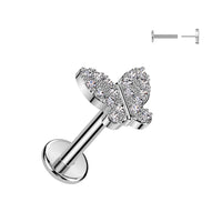 Butterfly Pave CZ Threadless Labret