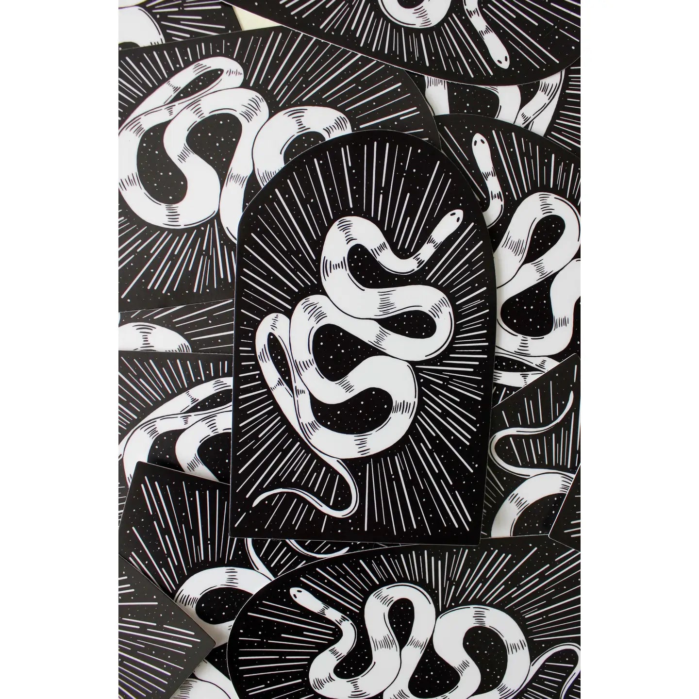 Snake Portal Black And White Sticker