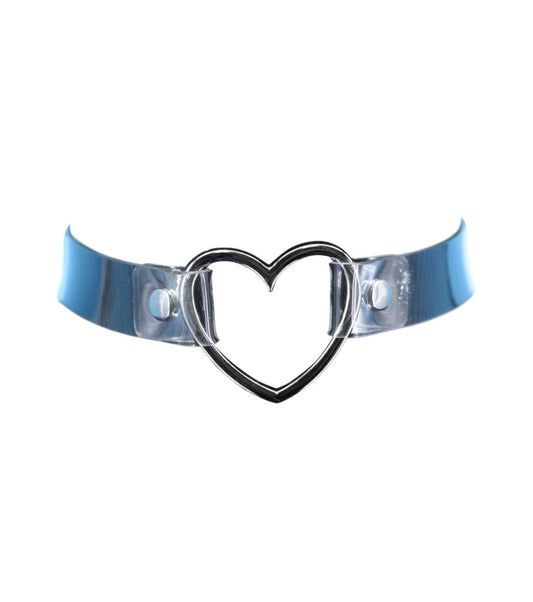 Clear Choker With Heart Ring