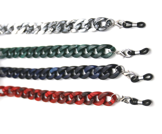 Wide Chain Link Marbled Eyeglass Holder