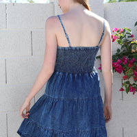 Twist Front Spaghetti Strap Keyhole Dress
