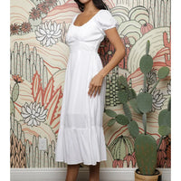 Puff Sleeve Midi Dress