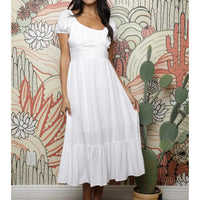Puff Sleeve Midi Dress