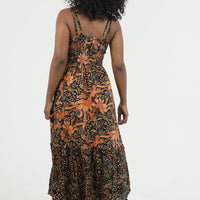Lace Trim Bust Double Spaghetti Strap Maxi Dress