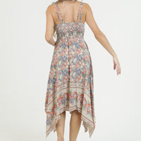 Lace Trim Bodice Double Spaghetti Strap Maxi Dress