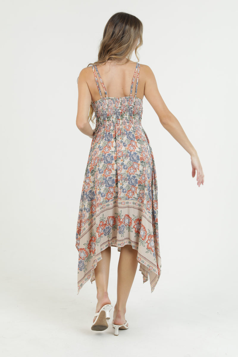 Lace Trim Bodice Double Spaghetti Strap Maxi Dress
