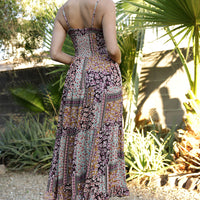 Spaghetti Strap Tie Front Maxi Dress