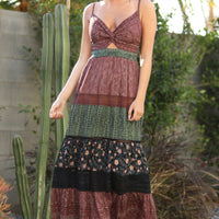 Twist Front Spaghetti Strap Maxi Dress