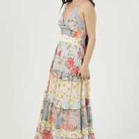 Twist Front Maxi Dress With Ruffle