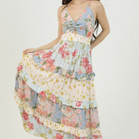 Twist Front Maxi Dress With Ruffle