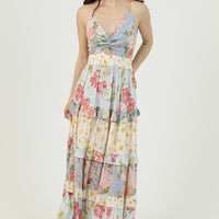 Twist Front Maxi Dress With Ruffle