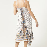 Twist Front Midi Dress With Spaghetti Straps