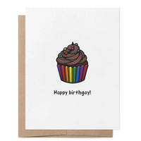 Happy Birthgay Cupcake LGBTQ+ Birthday Greeting Card