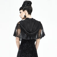 Black Lace Hooded Cape