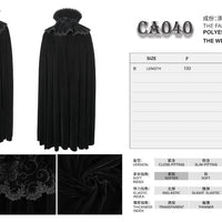 High Velvet Trim Collar Cloak
