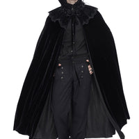 High Velvet Trim Collar Cloak