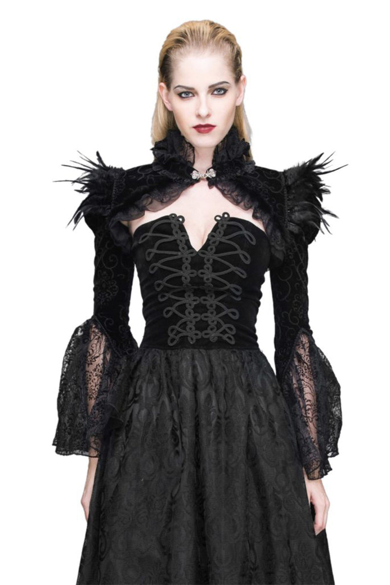 Vintage Gothic Short Feather Cape