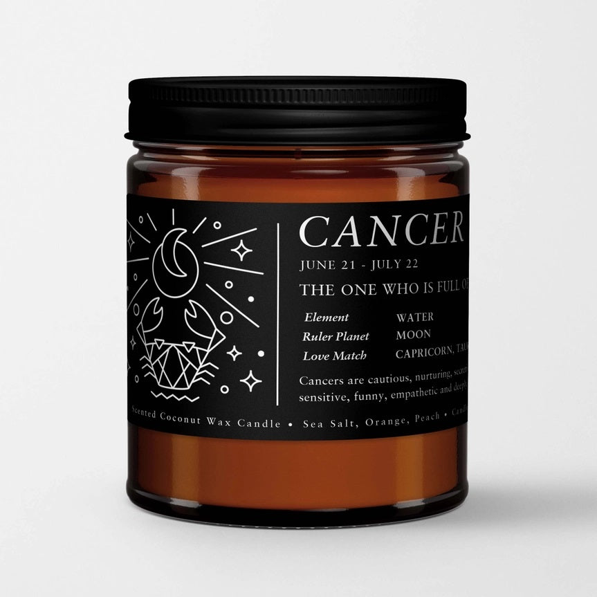 Cancer Candle In Amber Glass