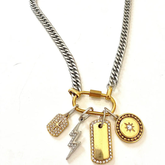 Carabiner Charm Amulet Necklace 5 Charms