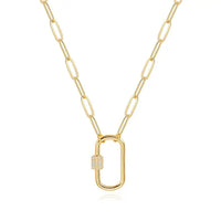 Carabiner Amulet Link  Stainless Steel Waterproof Necklace