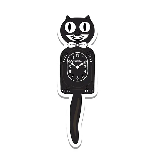 Cat Clock Retro Sticker