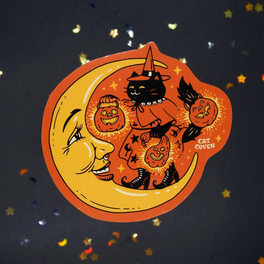 Cat Witch & Moon - Sticker